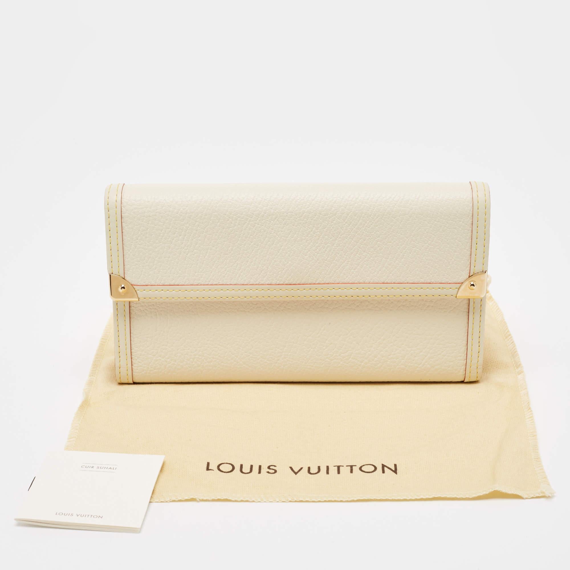 Louis Vuitton White Leather Porte Tresor International Trifold Wallet For Sale 8
