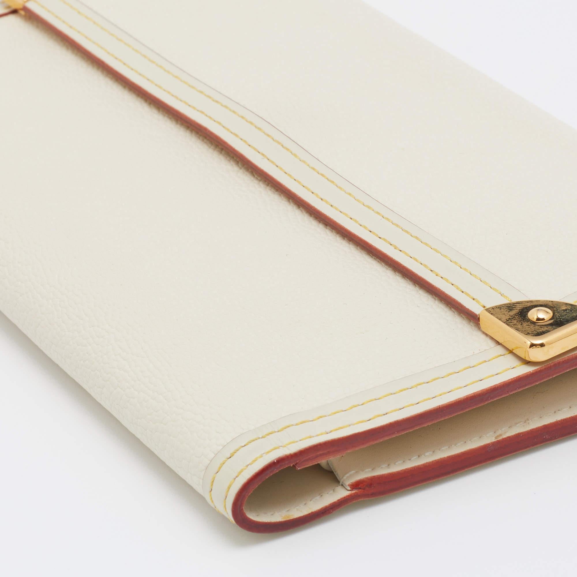 Louis Vuitton White Leather Porte Tresor International Trifold Wallet For Sale 8