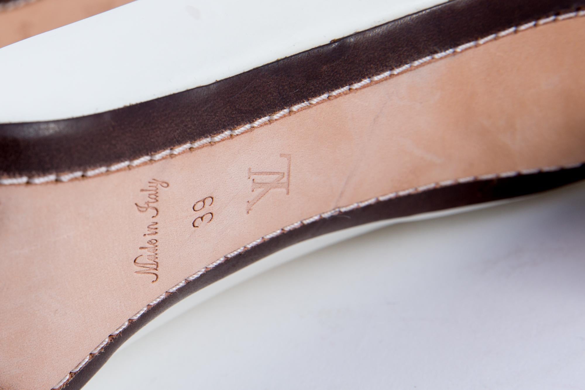 Louis Vuitton White Leather Pumps Shoes 1