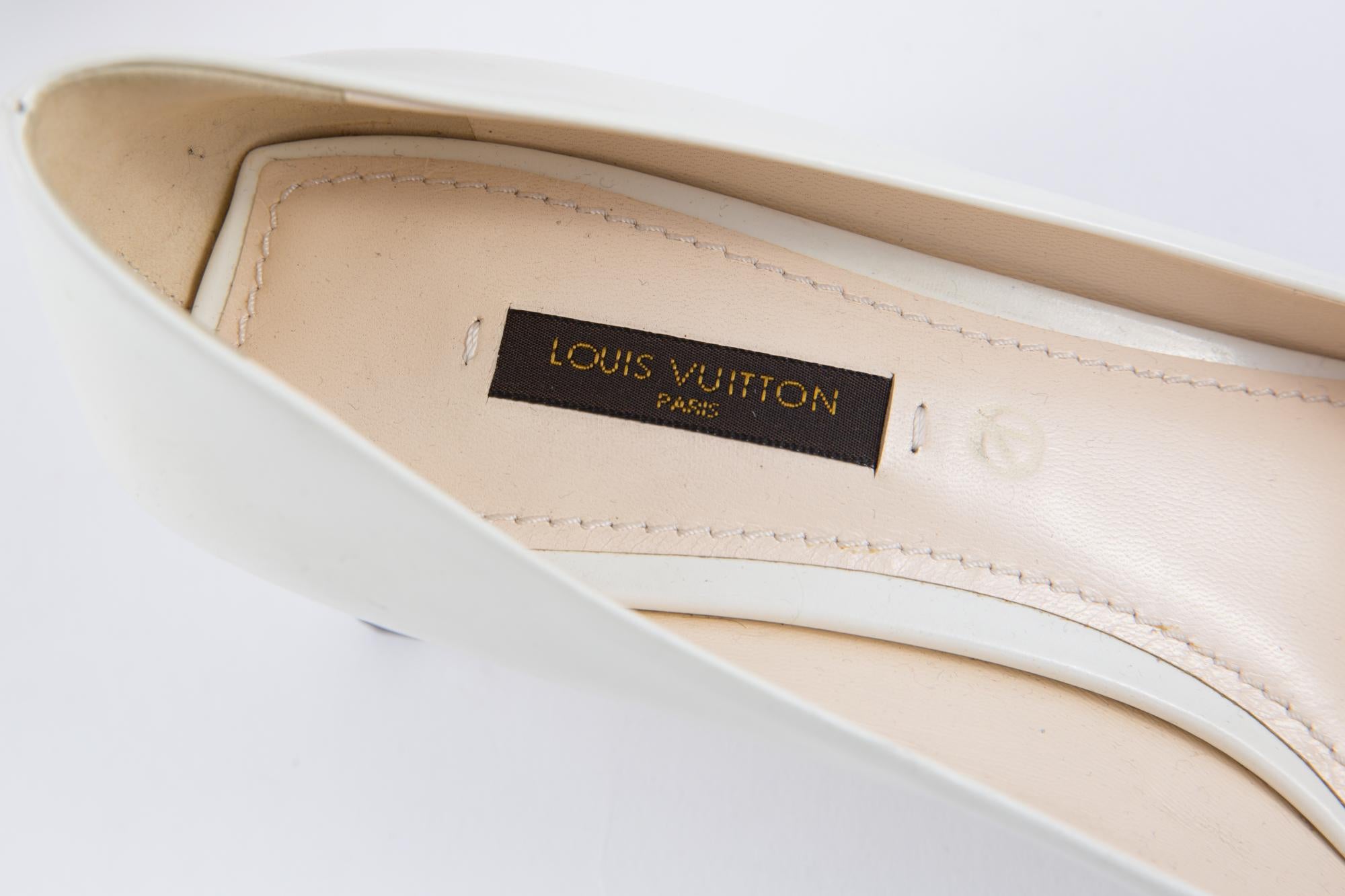 Louis Vuitton White Leather Pumps Shoes 2