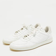 Louis Vuitton Rivoli Lace Up Turnschuhe aus weißem Leder Größe 42,5