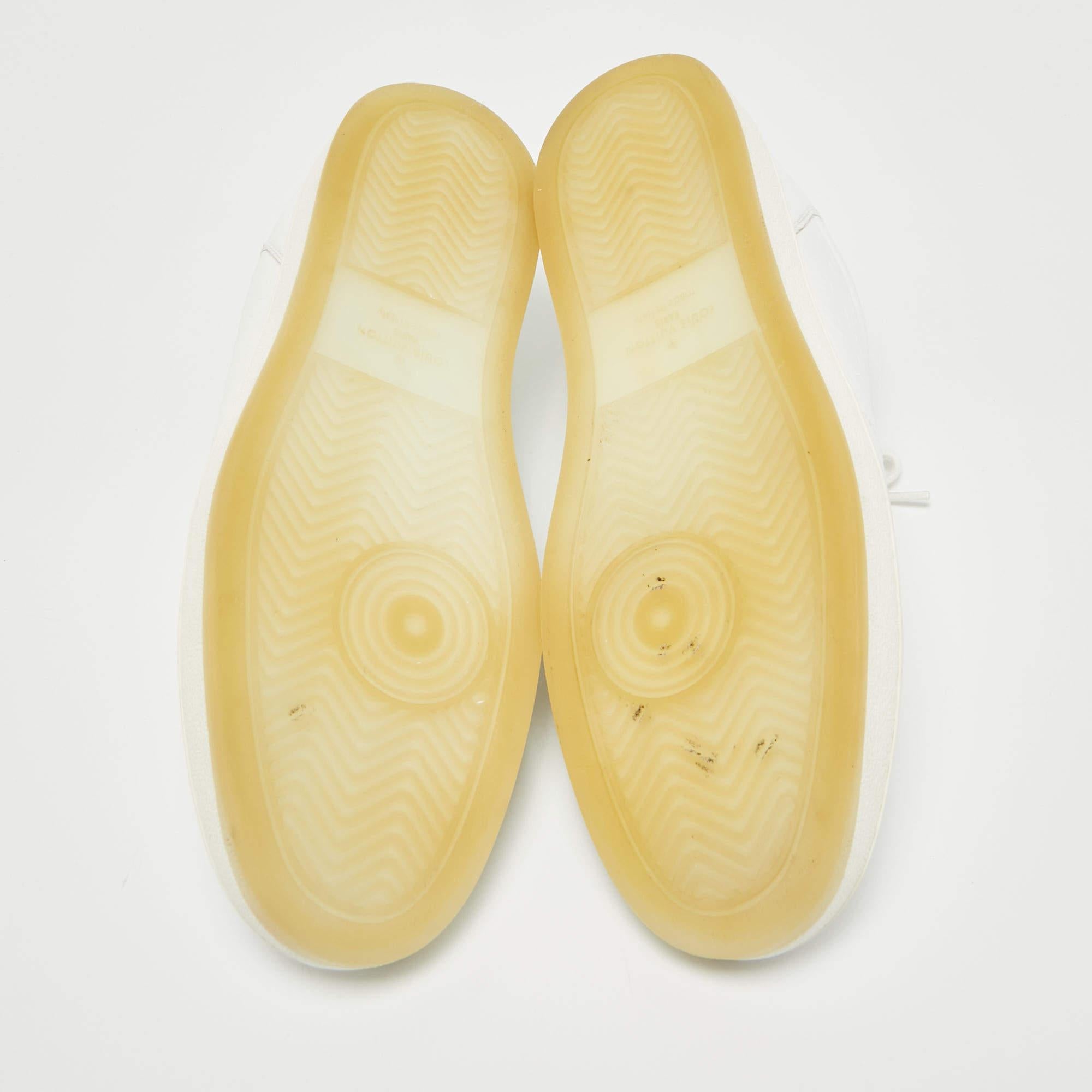 Louis Vuitton - Baskets Rivoli à lacets en cuir blanc, taille 42,5 en vente 1