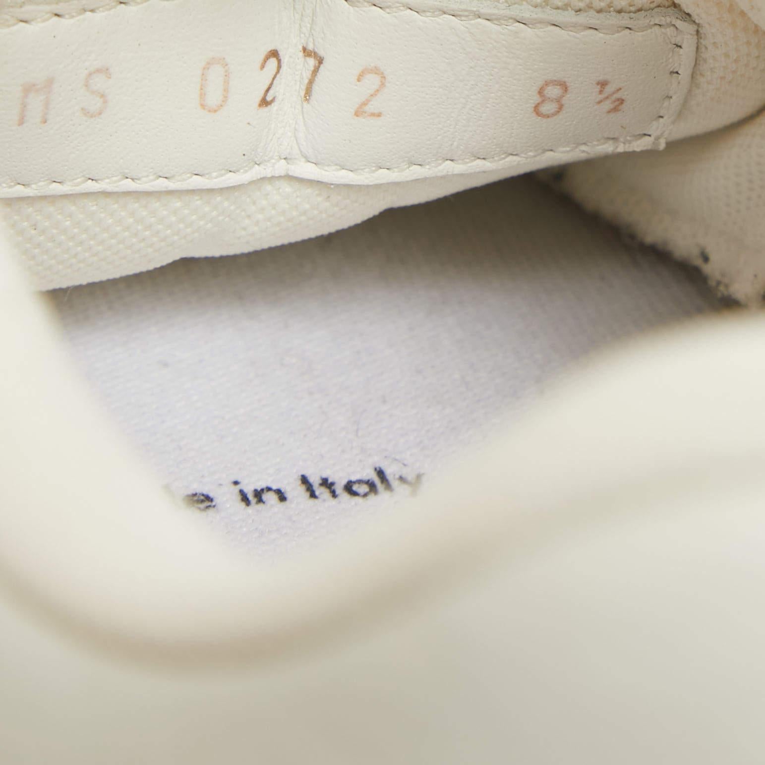 Louis Vuitton - Baskets Rivoli à lacets en cuir blanc, taille 42,5 en vente 3