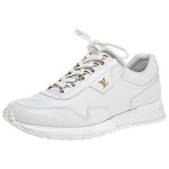 Louis Vuitton White Leather Run Away Low Top Sneakers Size 40.5