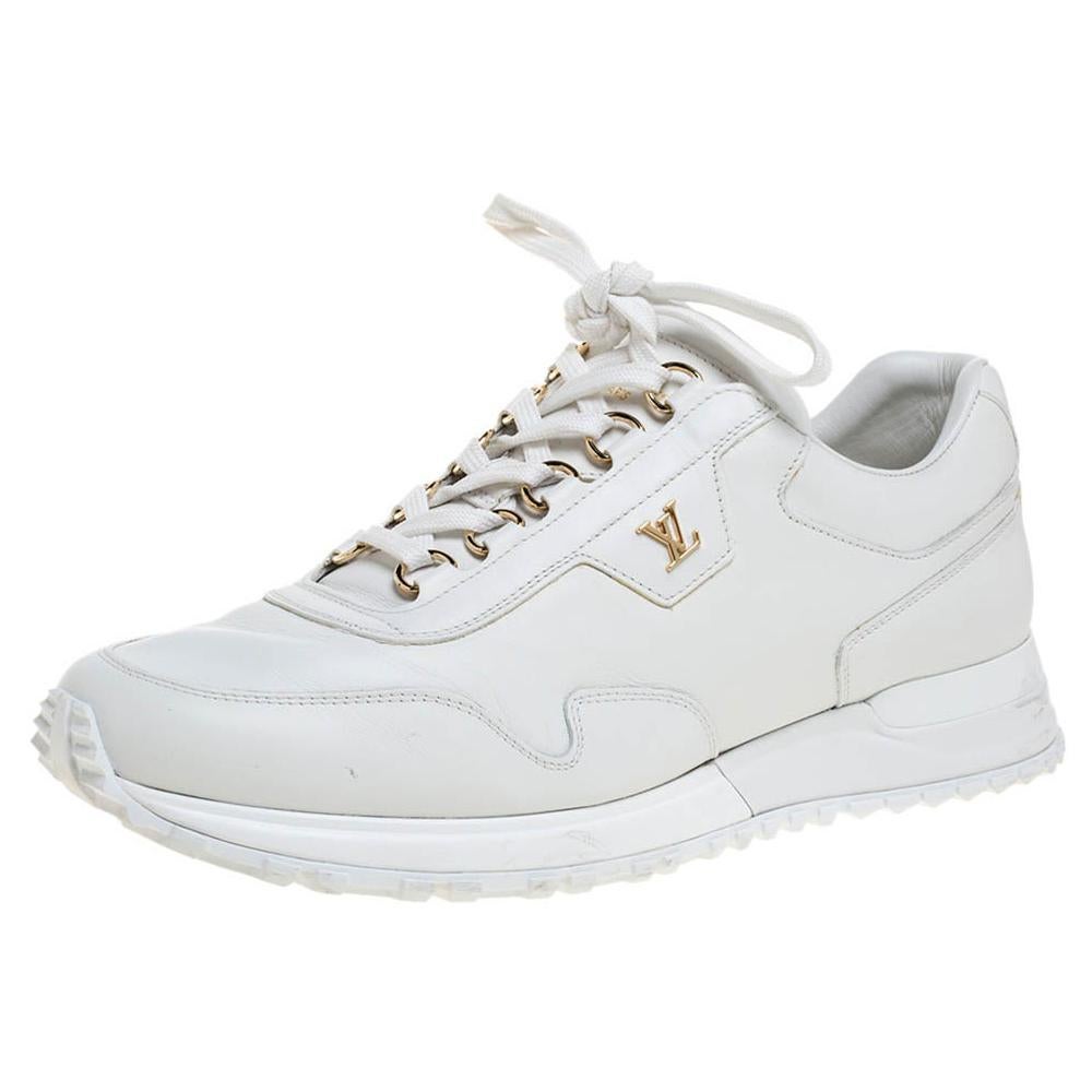 Louis Vuitton White Leather Run Away Low Top Sneakers Size 40.5