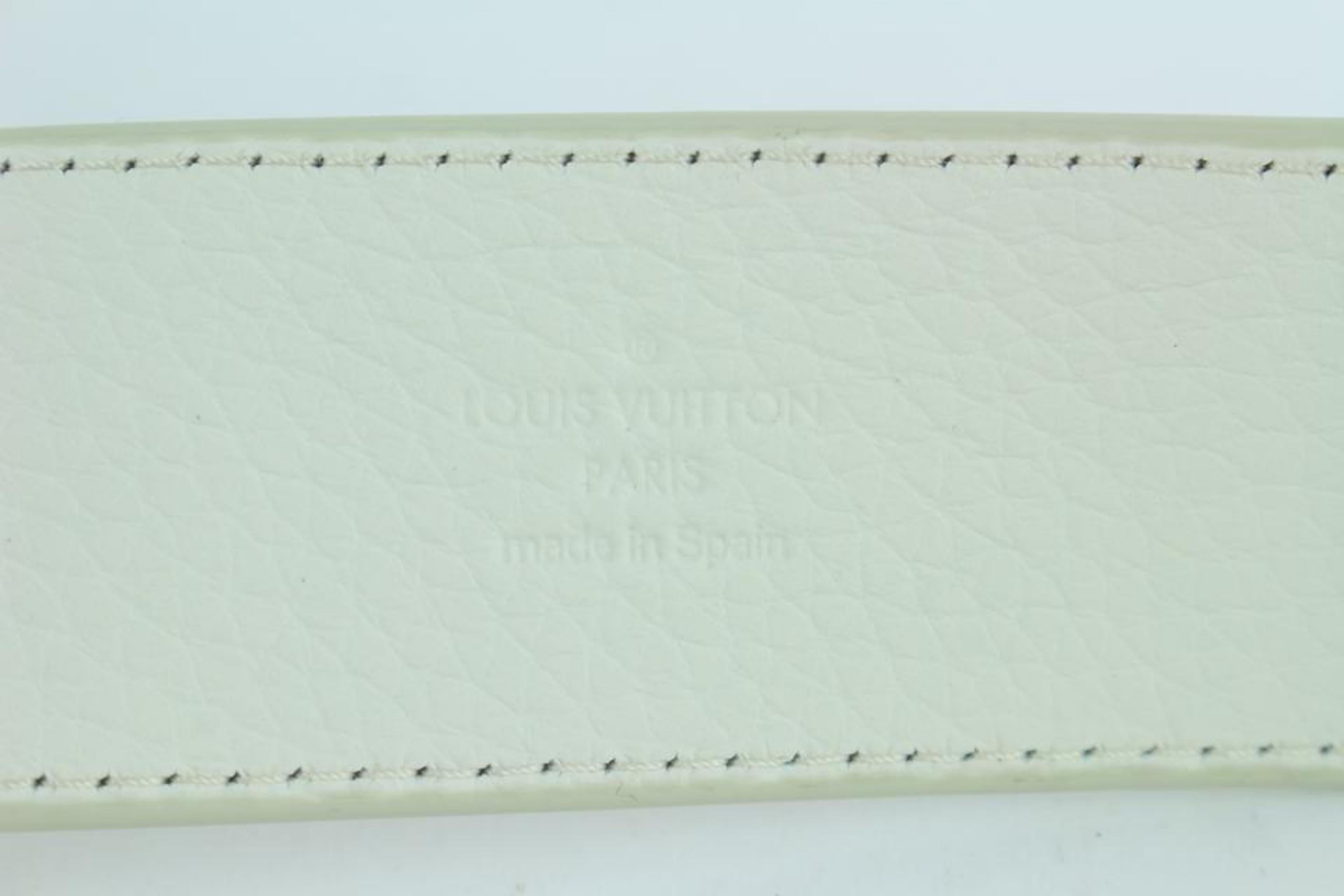 Louis Vuitton White Leather Ss19 Virgil Shape Lv Initiales 40mm 3lz1023 Belt For Sale 3