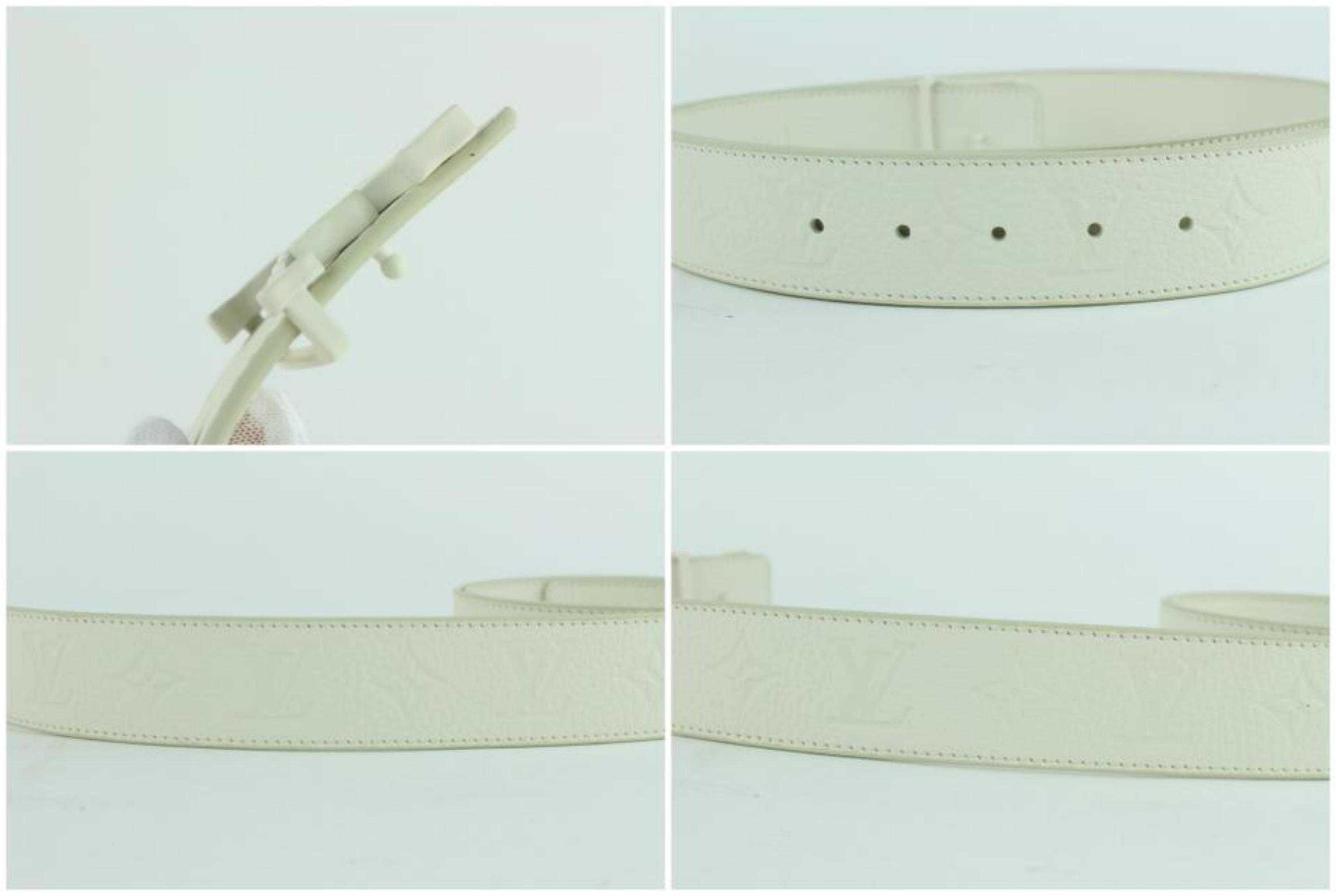 louis vuitton initials shape belt monogram 40mm powder white