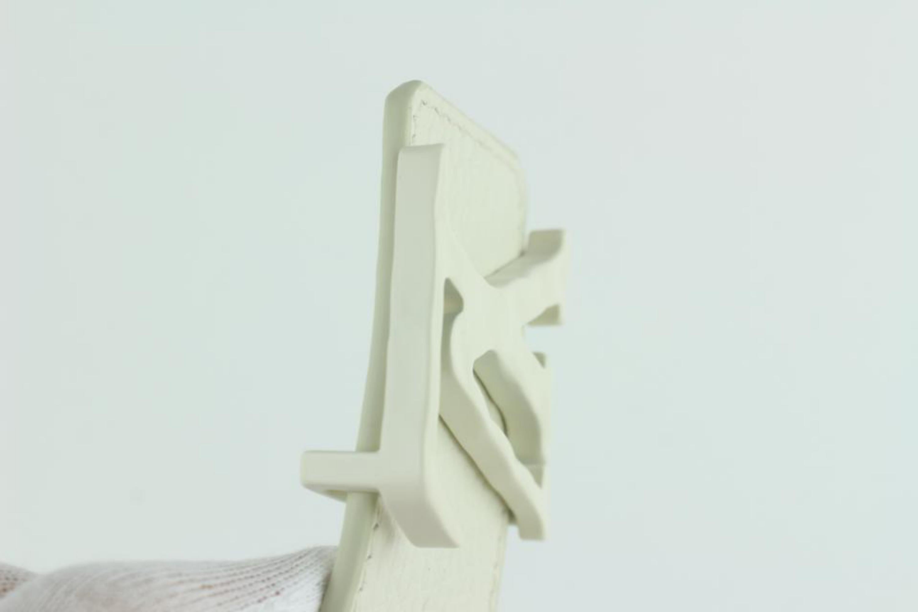 Women's Louis Vuitton White Leather Ss19 Virgil Shape Lv Initiales 40mm 3lz1023 Belt For Sale