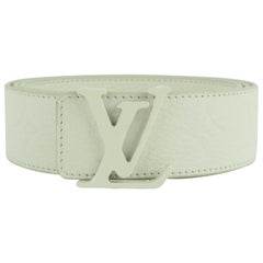 Vintage Louis Vuitton White Leather Ss19 Virgil Shape Lv Initiales 40mm 3lz1023 Belt