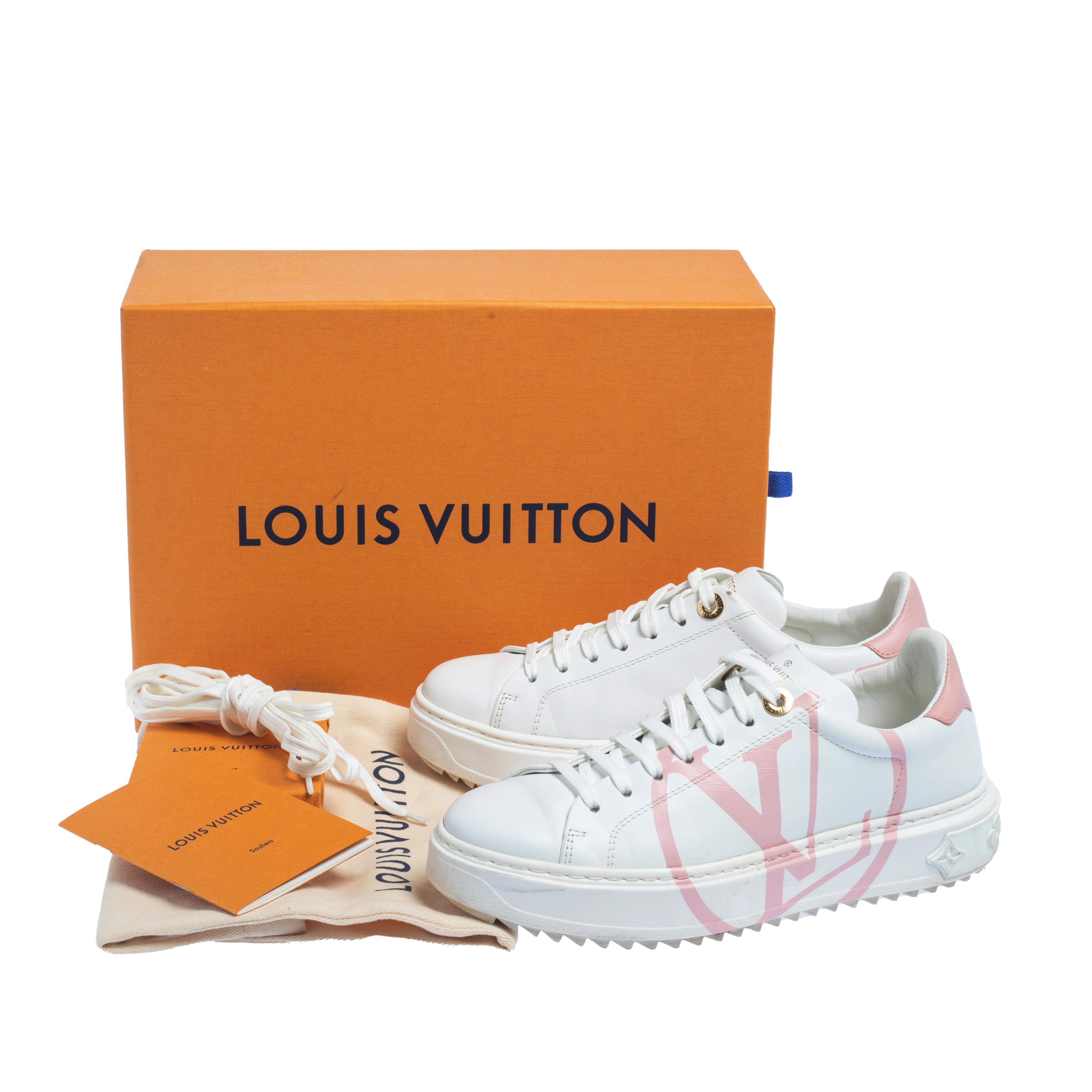 Louis Vuitton White Leather Time Out Low Top Sneakers Size 36 3