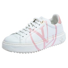 Louis Vuitton Weiß Leder Time Out Low Top Turnschuhe Größe 36
