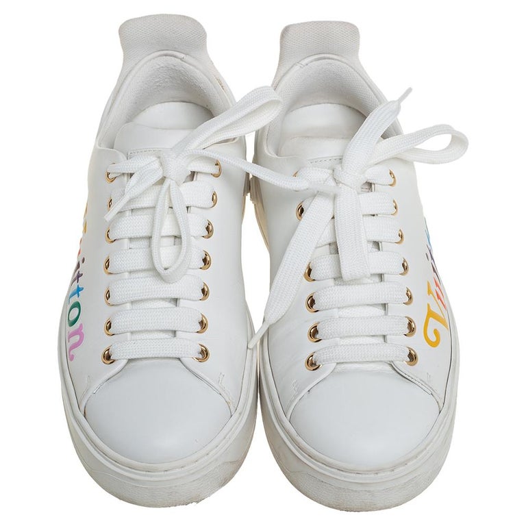 Louis Vuitton White Leather Time Out Sneakers Size 36 Louis