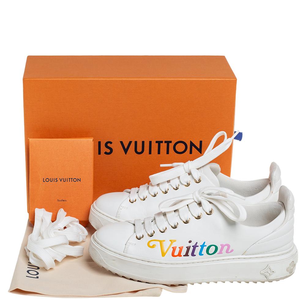 Louis Vuitton Weiß Leder Time Out Turnschuhe Größe 36 3