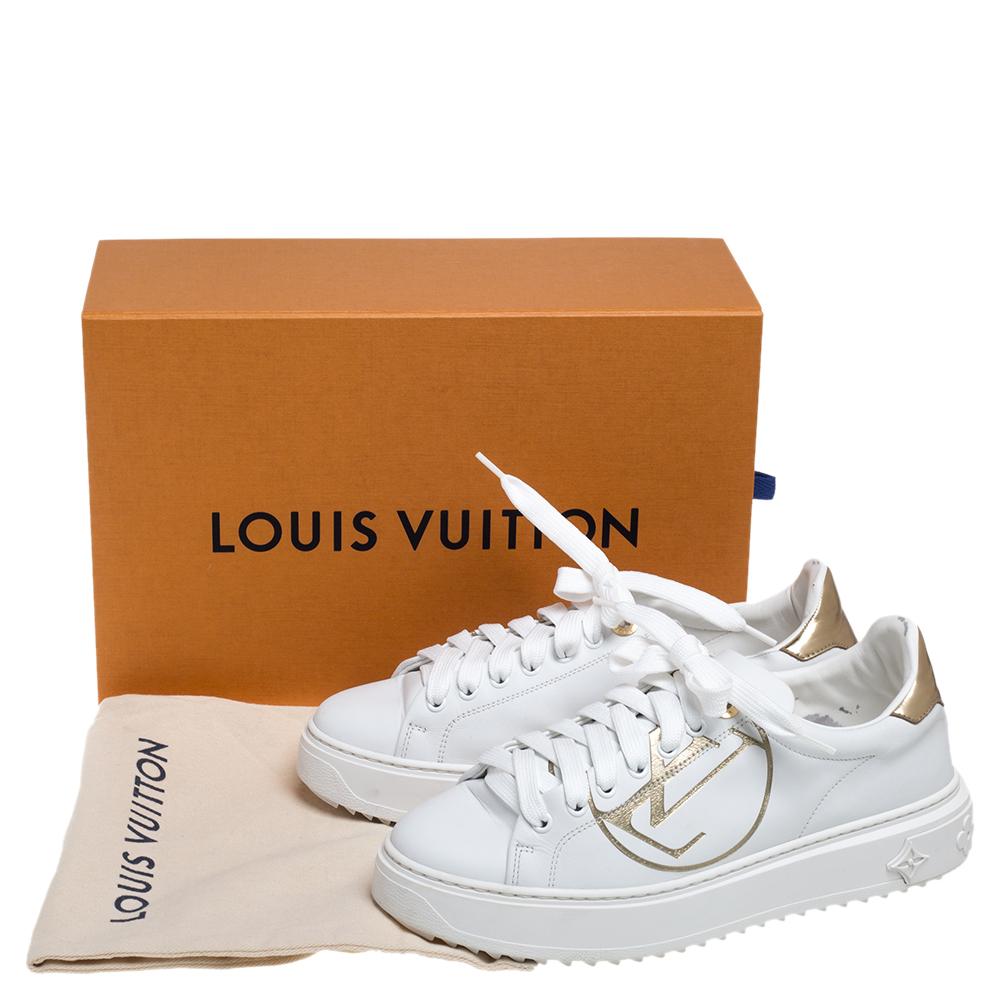 Louis Vuitton White Leather Time Out Sneakers Size 37 1