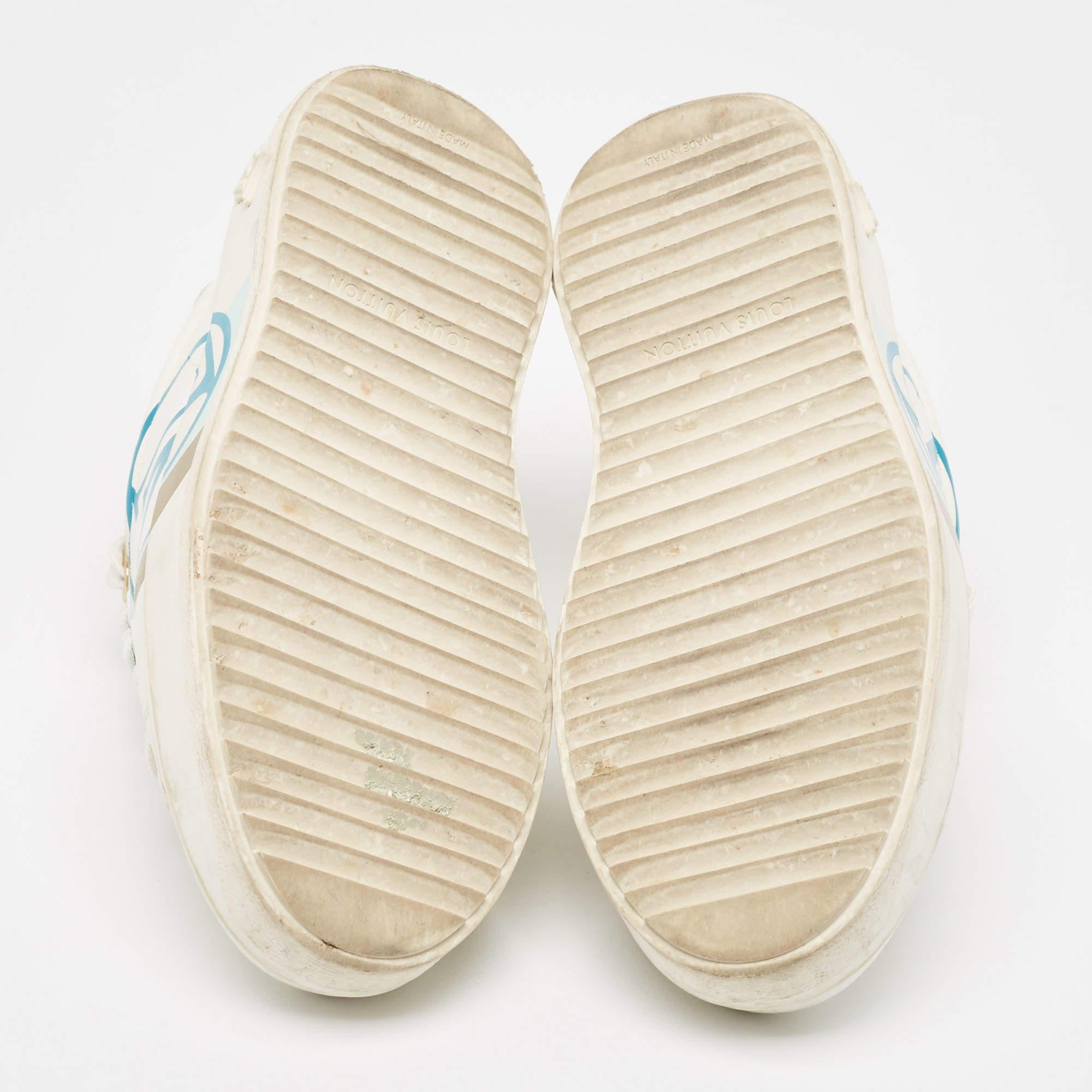 Louis Vuitton Time Out Turnschuhe aus weißem Leder Größe 38 im Angebot 1