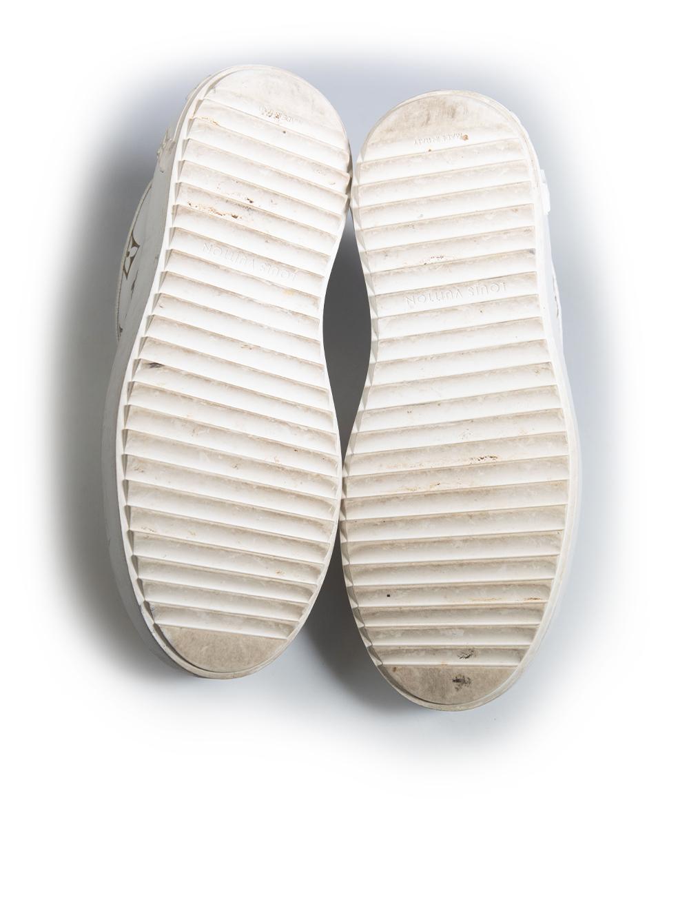 Louis Vuitton White Leather Time Out Trainers Size IT 35 In Good Condition In London, GB