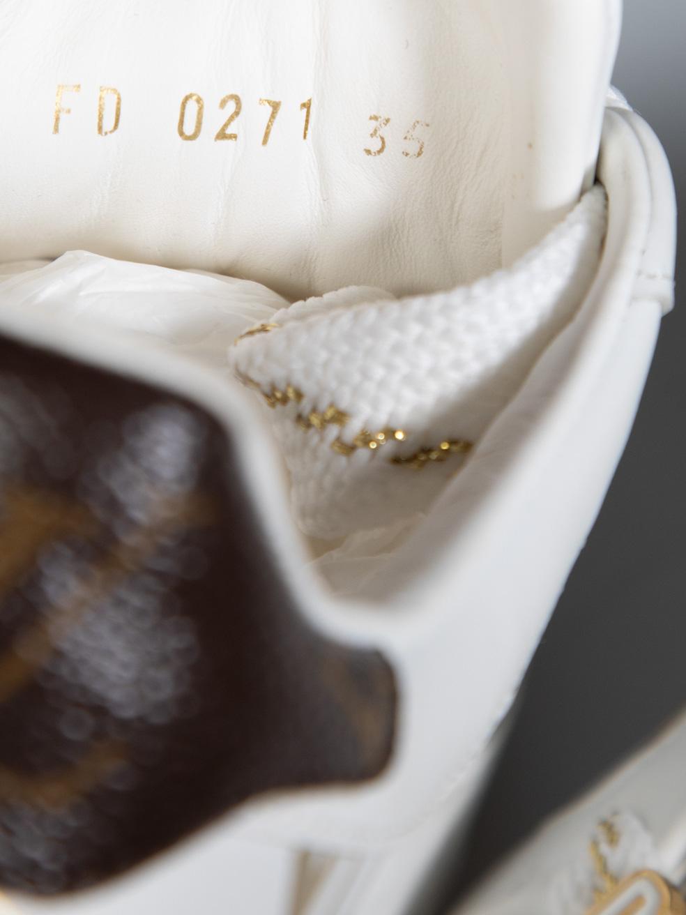 Louis Vuitton White Leather Time Out Trainers Size IT 35 1