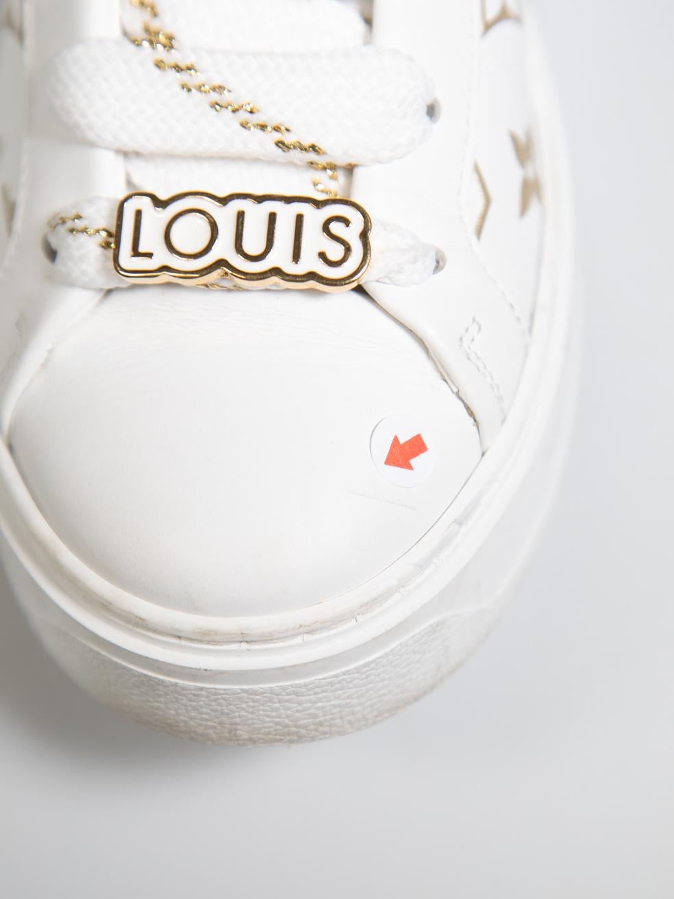 Louis Vuitton White Leather Time Out Trainers Size IT 35 2
