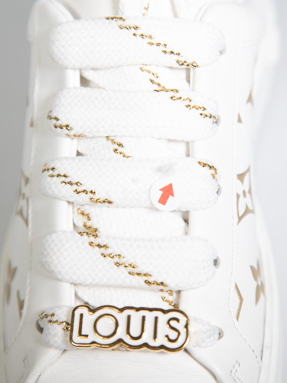 Louis Vuitton White Leather Time Out Trainers Size IT 35 3