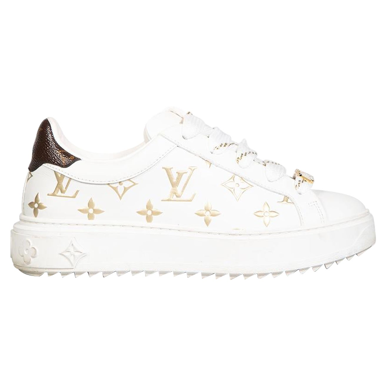 Louis Vuitton White Leather Time Out Trainers Size IT 35