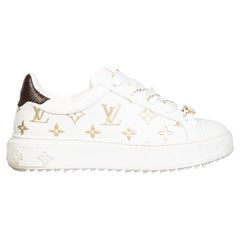 Louis Vuitton White Leather Time Out Trainers Size IT 35