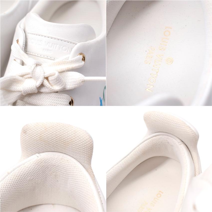 Louis Vuitton White Leather Time Out Trainers - US 10 In Excellent Condition For Sale In London, GB