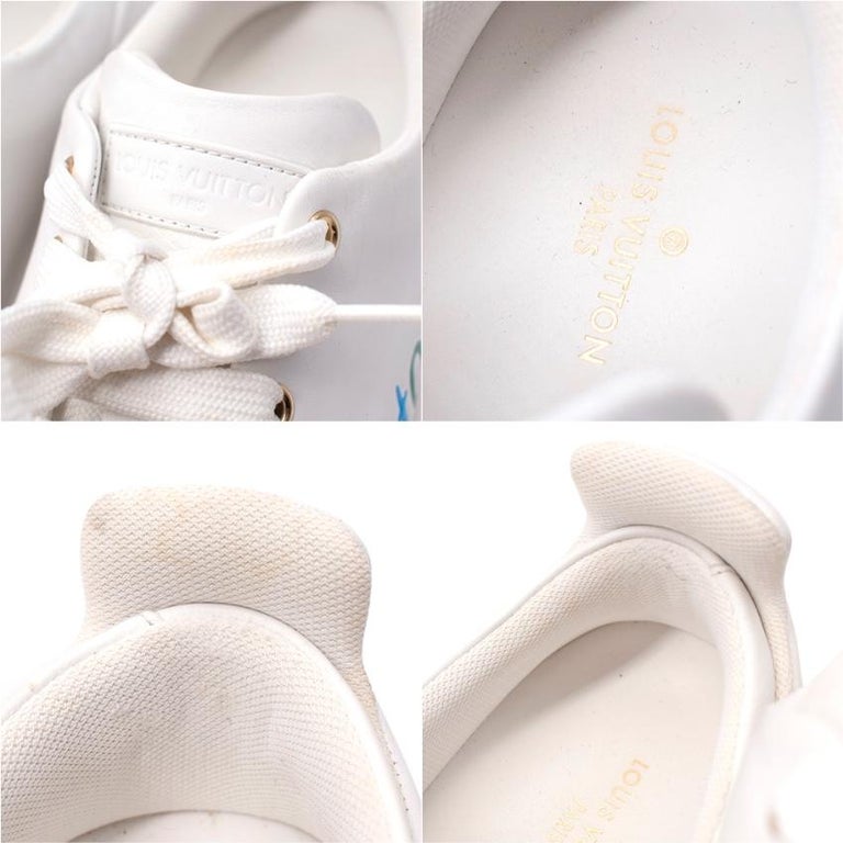 Louis Vuitton White Leather Time Out Trainers - US 10 For Sale at