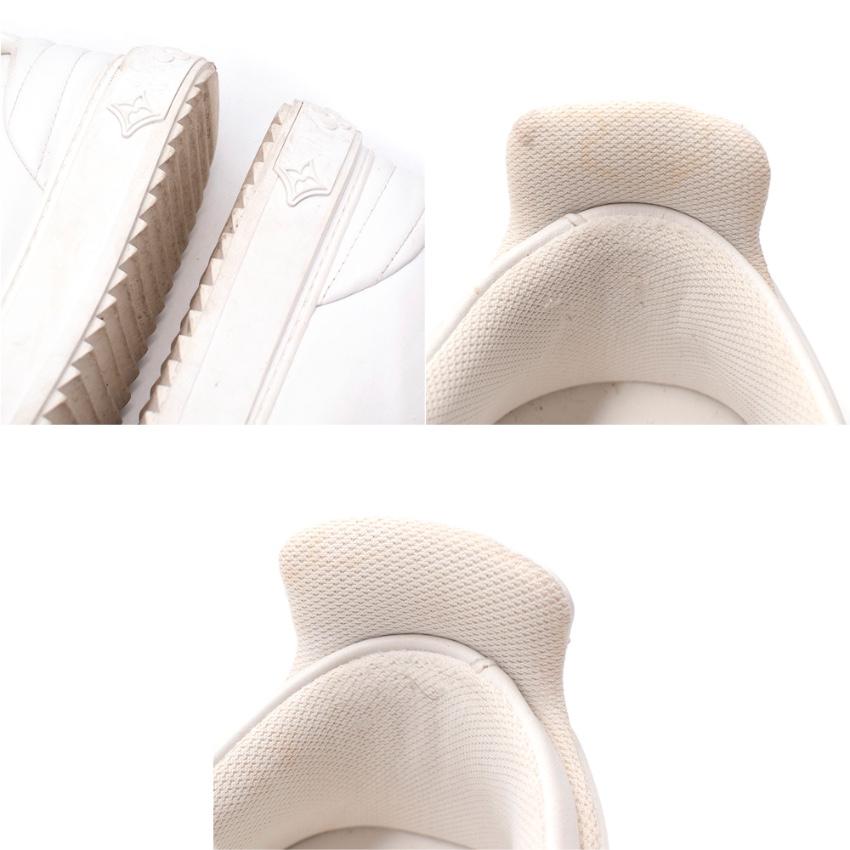 Louis Vuitton White Leather Time Out Trainers - US 10 For Sale 1