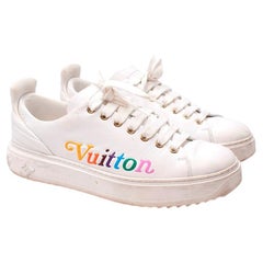 Louis Vuitton White Leather Time Out Trainers - US 10