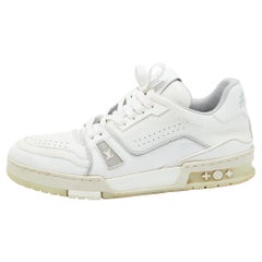 LOUIS VUITTON 1A9G4Z Monogram Trainer line Sneakers Shoes 8 White