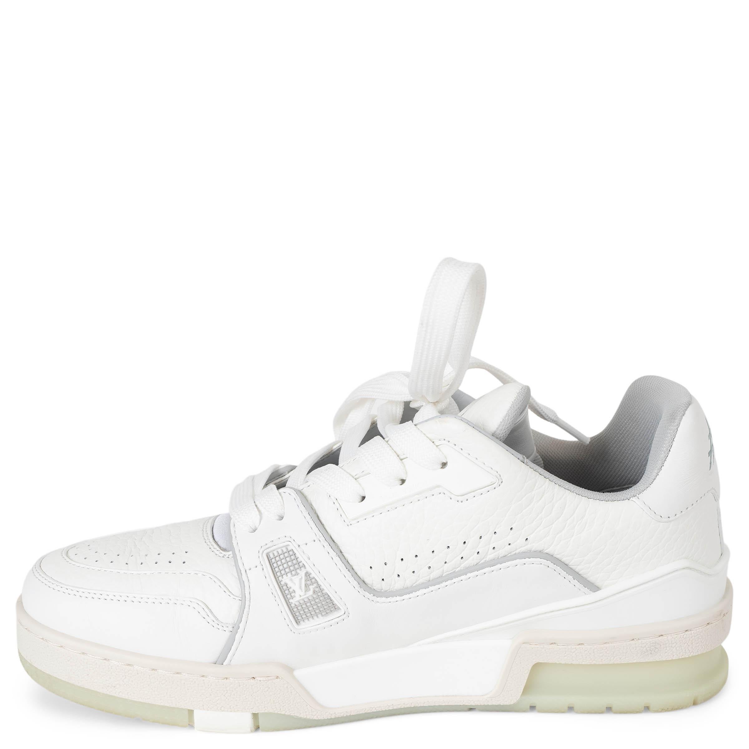 LOUIS VUITTON weißes Leder TRAINER Sneakers Schuhe 37.5 (Grau) im Angebot