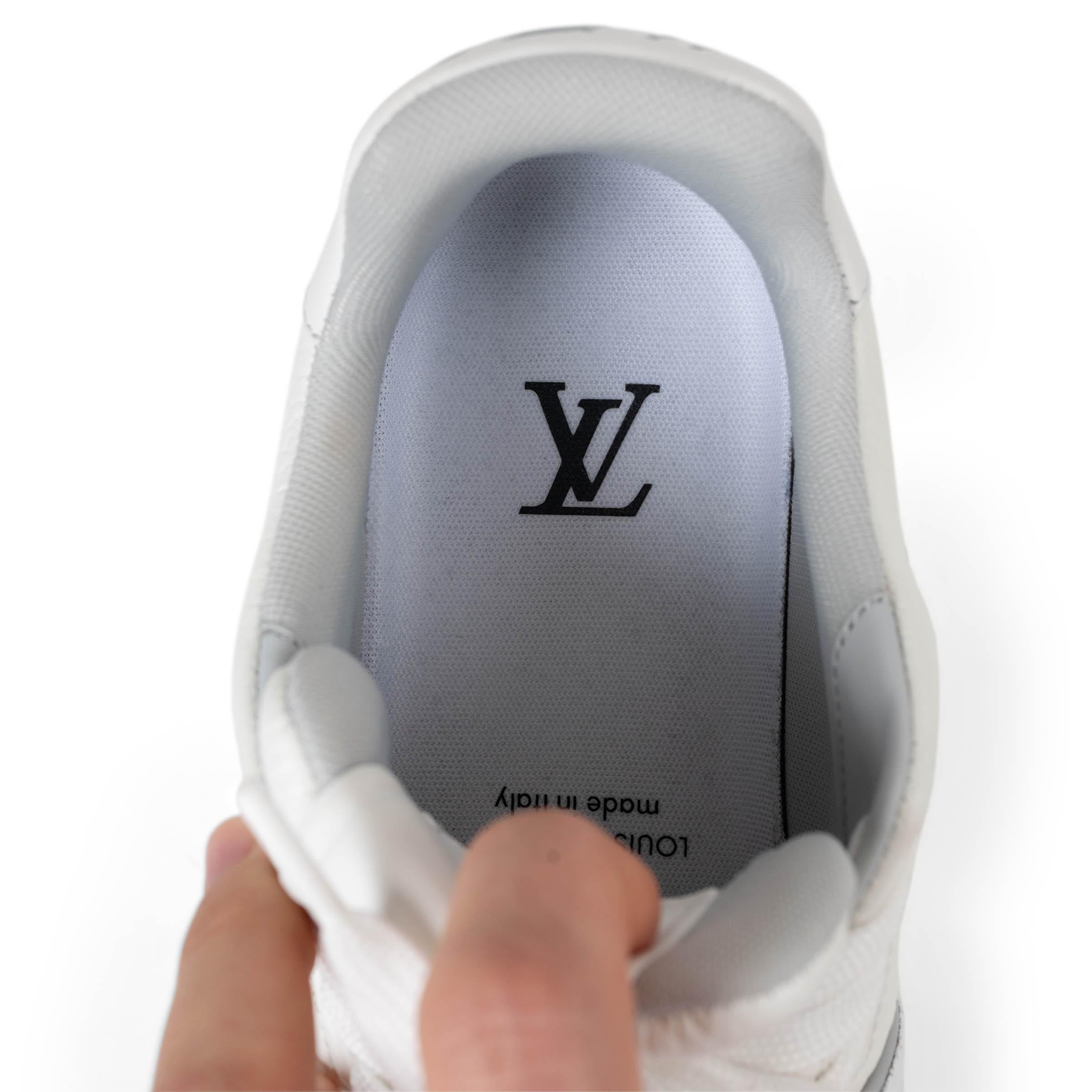 LOUIS VUITTON weißes Leder TRAINER Sneakers Schuhe 37.5 im Angebot 2