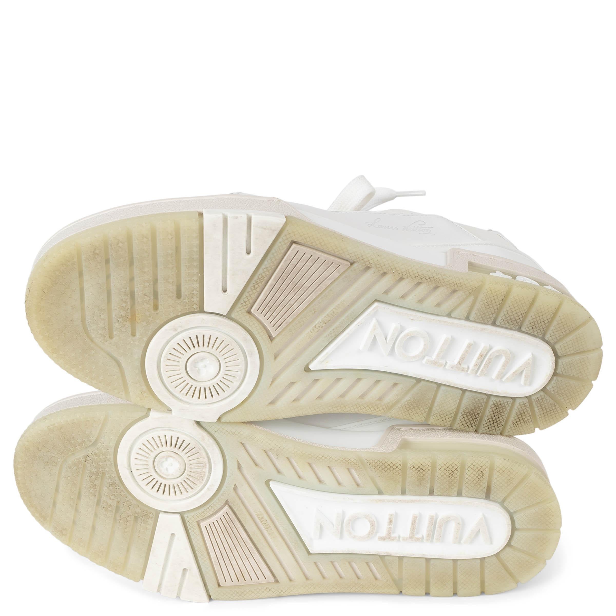 LOUIS VUITTON weißes Leder TRAINER Sneakers Schuhe 37.5 im Angebot 3