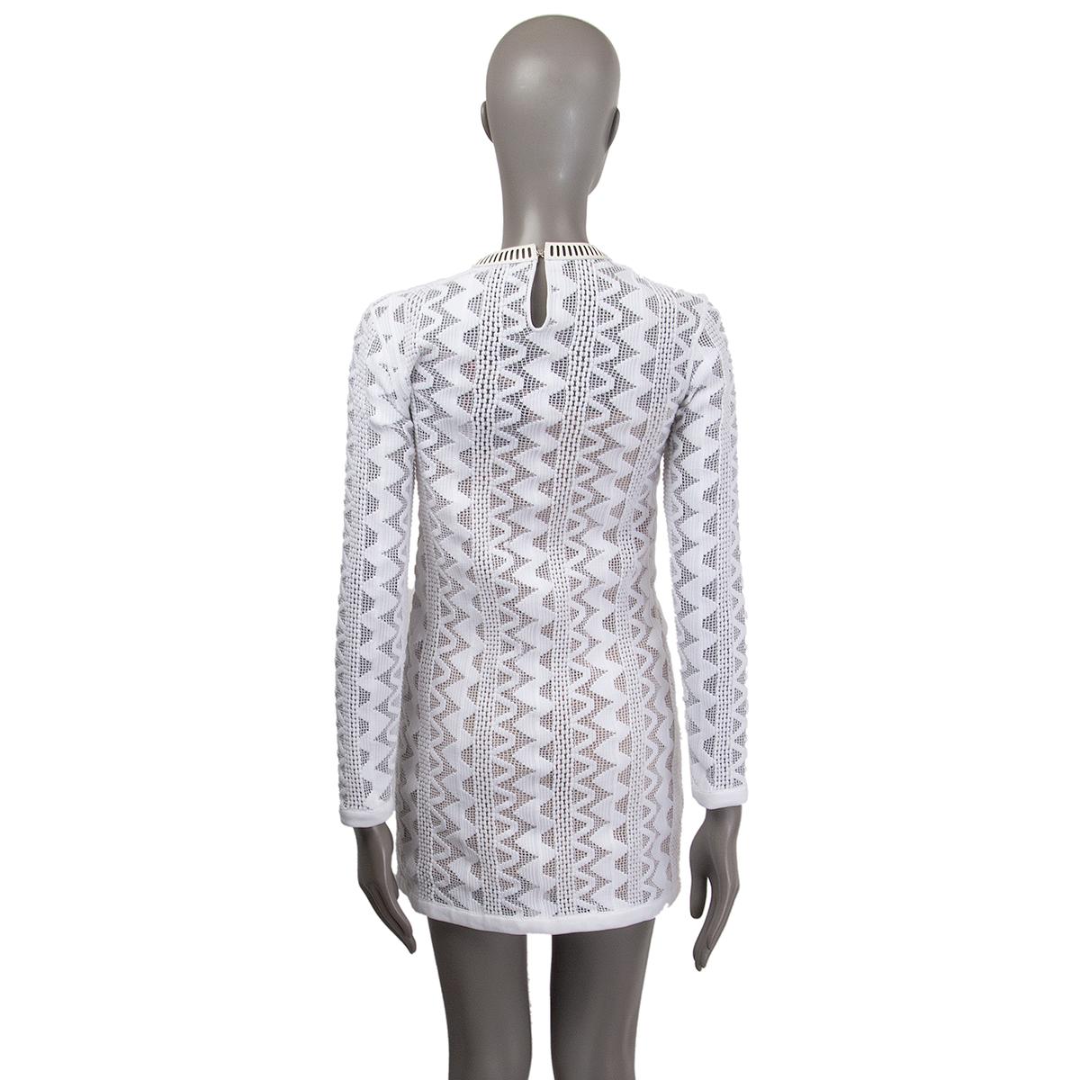 Women's LOUIS VUITTON white LONG SLEEVE KNIT MINI Dress S For Sale