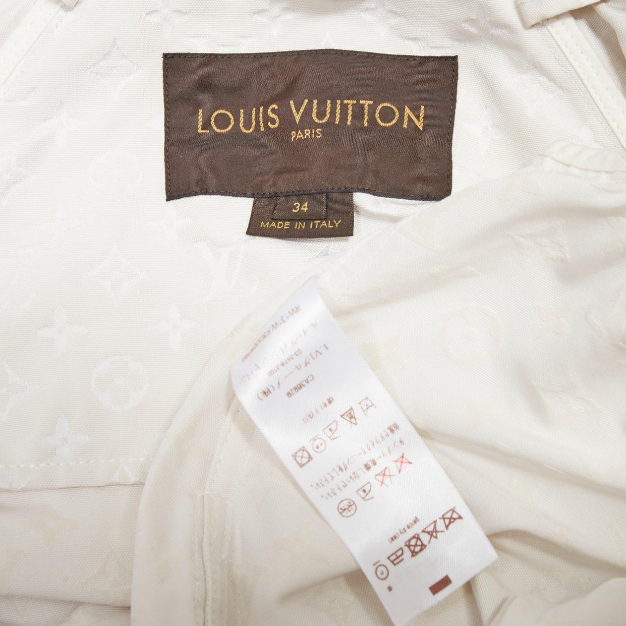 LOUIS VUITTON white LV monogram double breasted belted trench coat FR34 XS 5