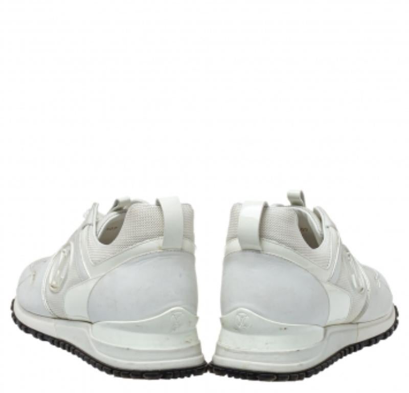 Louis Vuitton White Mesh And Leather Run Away Low Top Sneakers Size 38.5 For Sale 1