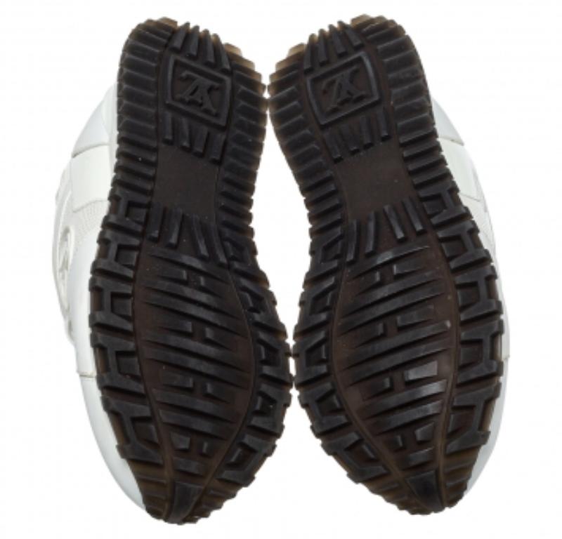 Louis Vuitton White Mesh And Leather Run Away Low Top Sneakers Size 38.5 For Sale 2