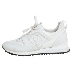 Louis Vuitton White Mesh And Leather Run Away Low Top Sneakers Size 39