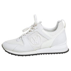 Louis Vuitton White Mesh And Leather Run Away Low Top Sneakers Size 39