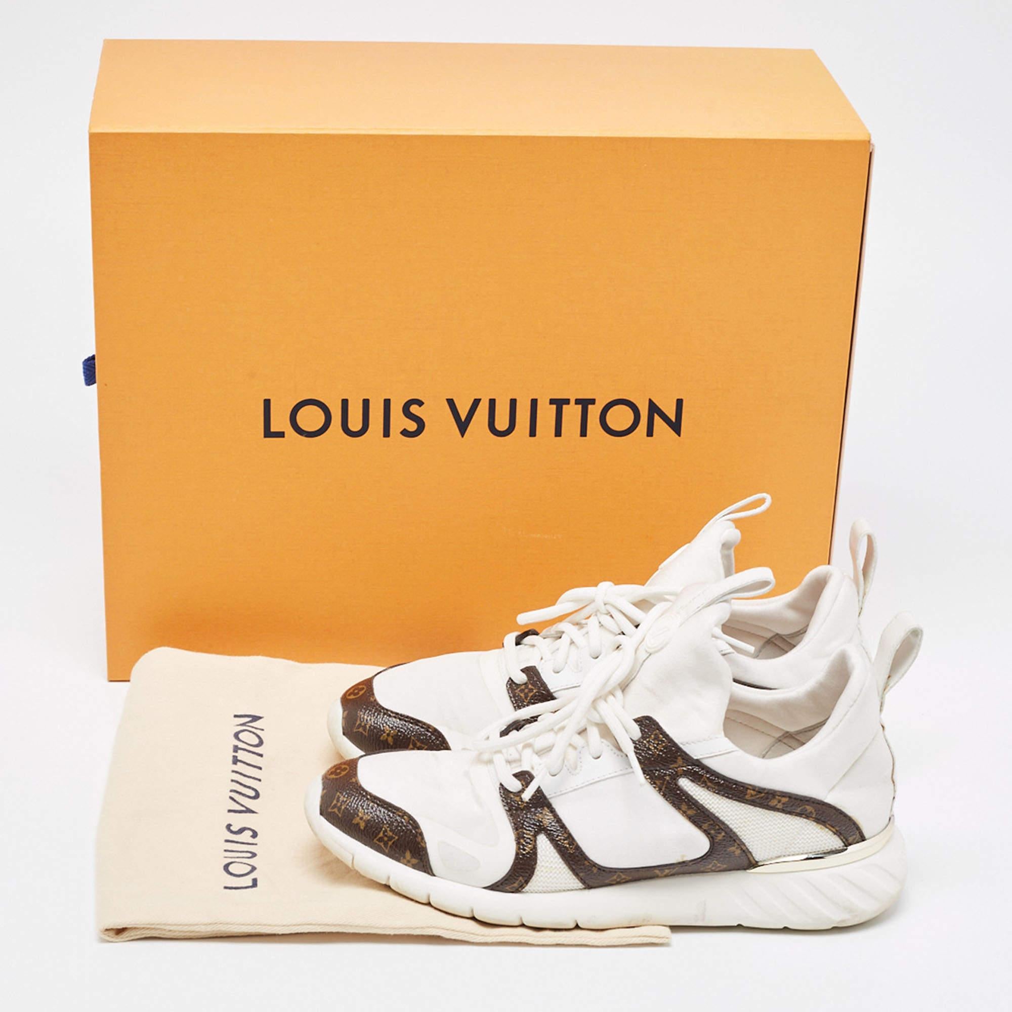Louis Vuitton White Mesh and Monogram Canvas Aftergame Sneakers Size 38 1