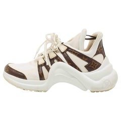 Louis Vuitton White Mesh and Monogram Canvas Archlight Sneakers 
