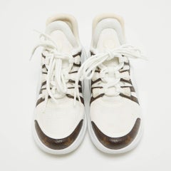 Louis Vuitton White Mesh and Monogram Canvas Archlight Sneakers Size 37.5