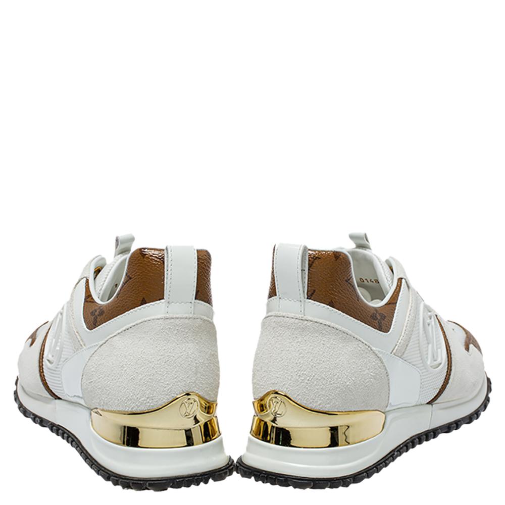 Louis Vuitton White Mesh And Monogram Canvas Reverse Run Away Sneakers Size 37 1