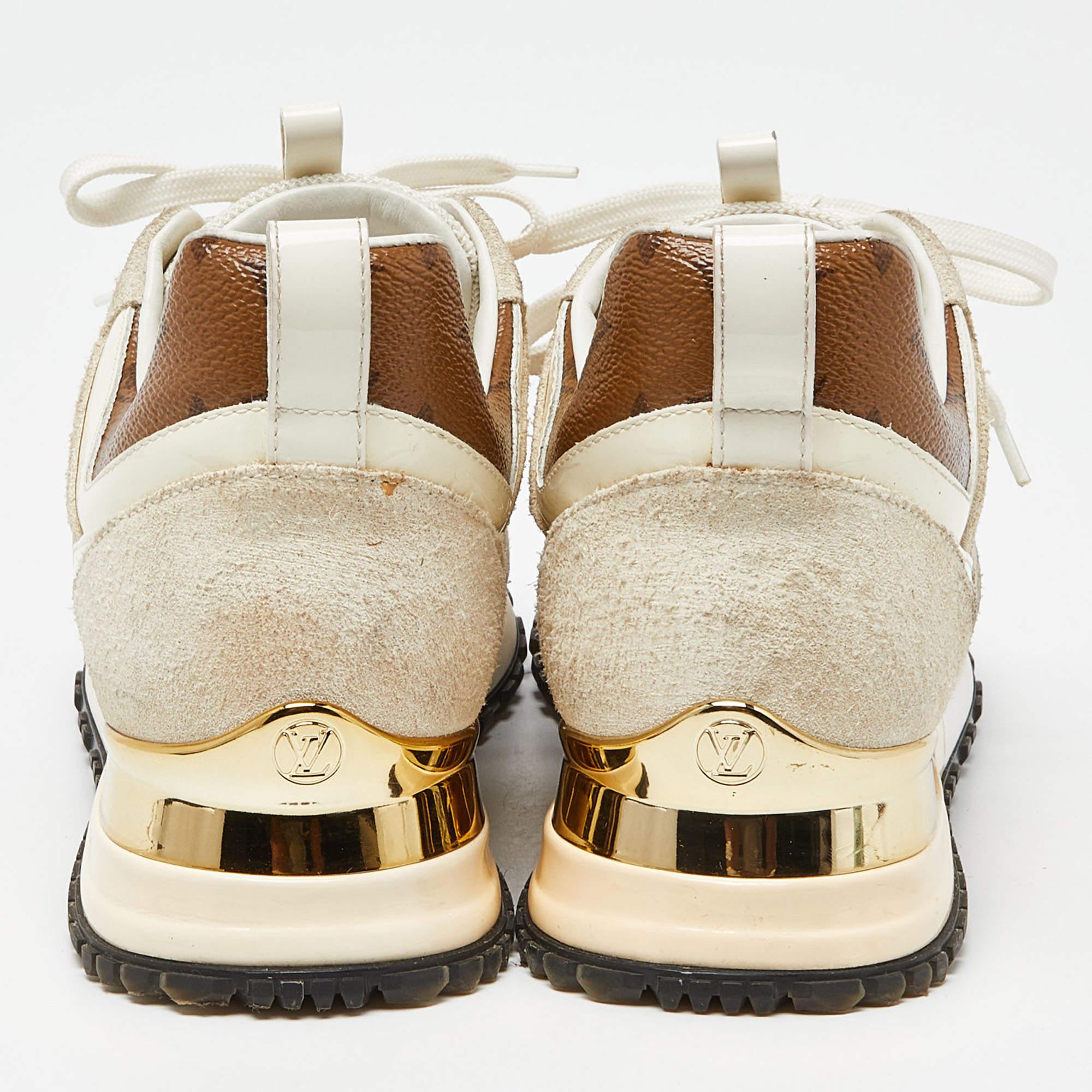 Weiße Laufsteg-Sneakers aus Mesh, Leder und Monogramm aus Segeltuch von Louis Vuitton, Größe 36 im Angebot 4