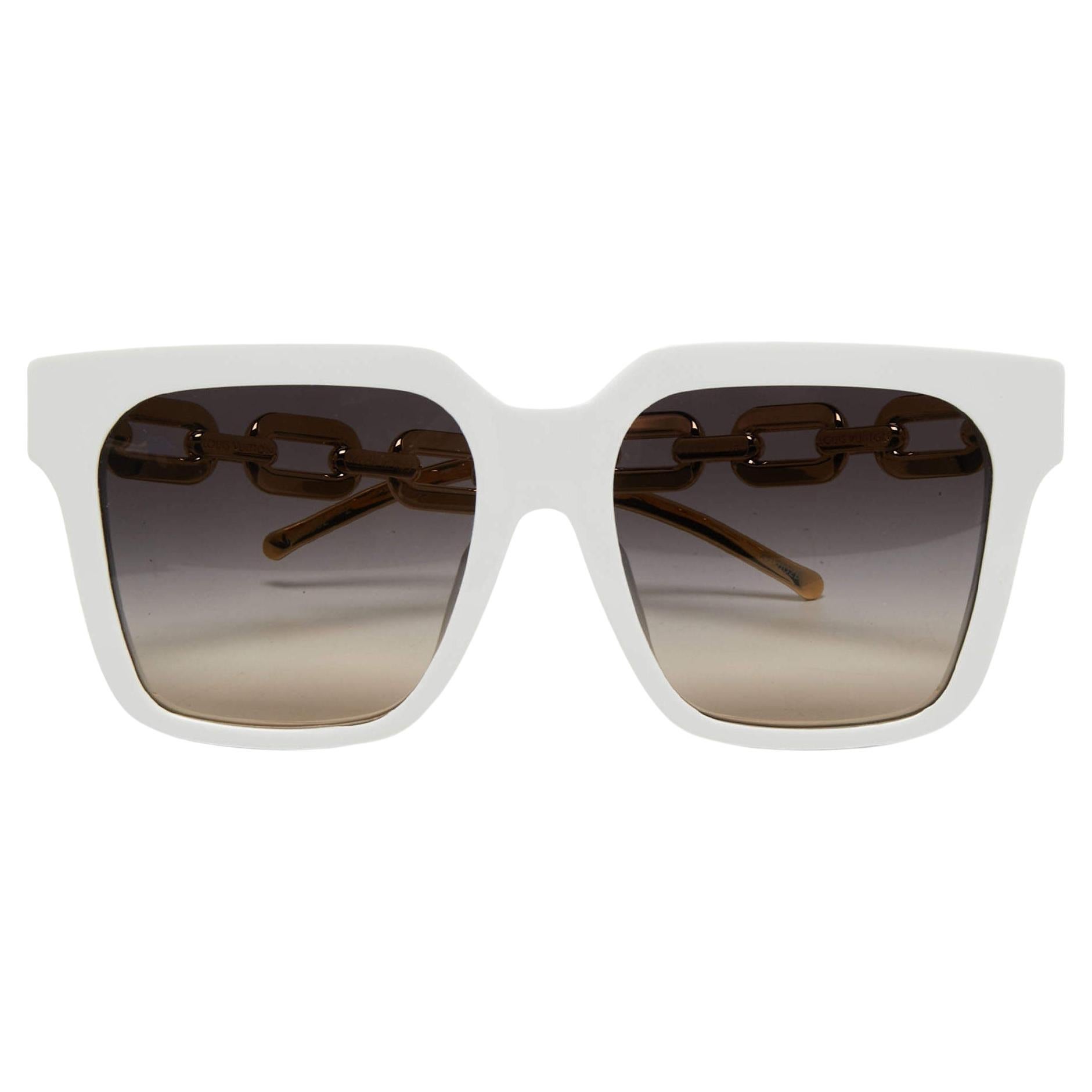 Louis Vuitton White MG2282 LV Edge Chain Cat Eye Sunglasses