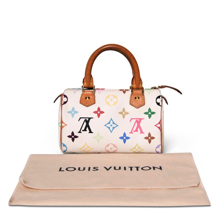 Louis Vuitton White Mini Speedy Murakami Multicolor Top Handle Bag at  1stDibs  white mini louis vuitton bag, louis vuitton mini speedy  multicolor, micro speedy bag charm