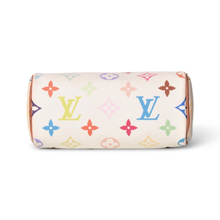 Louis Vuitton Mini HL speedy nano multicolor murikami White Leather Cloth  ref.651921 - Joli Closet