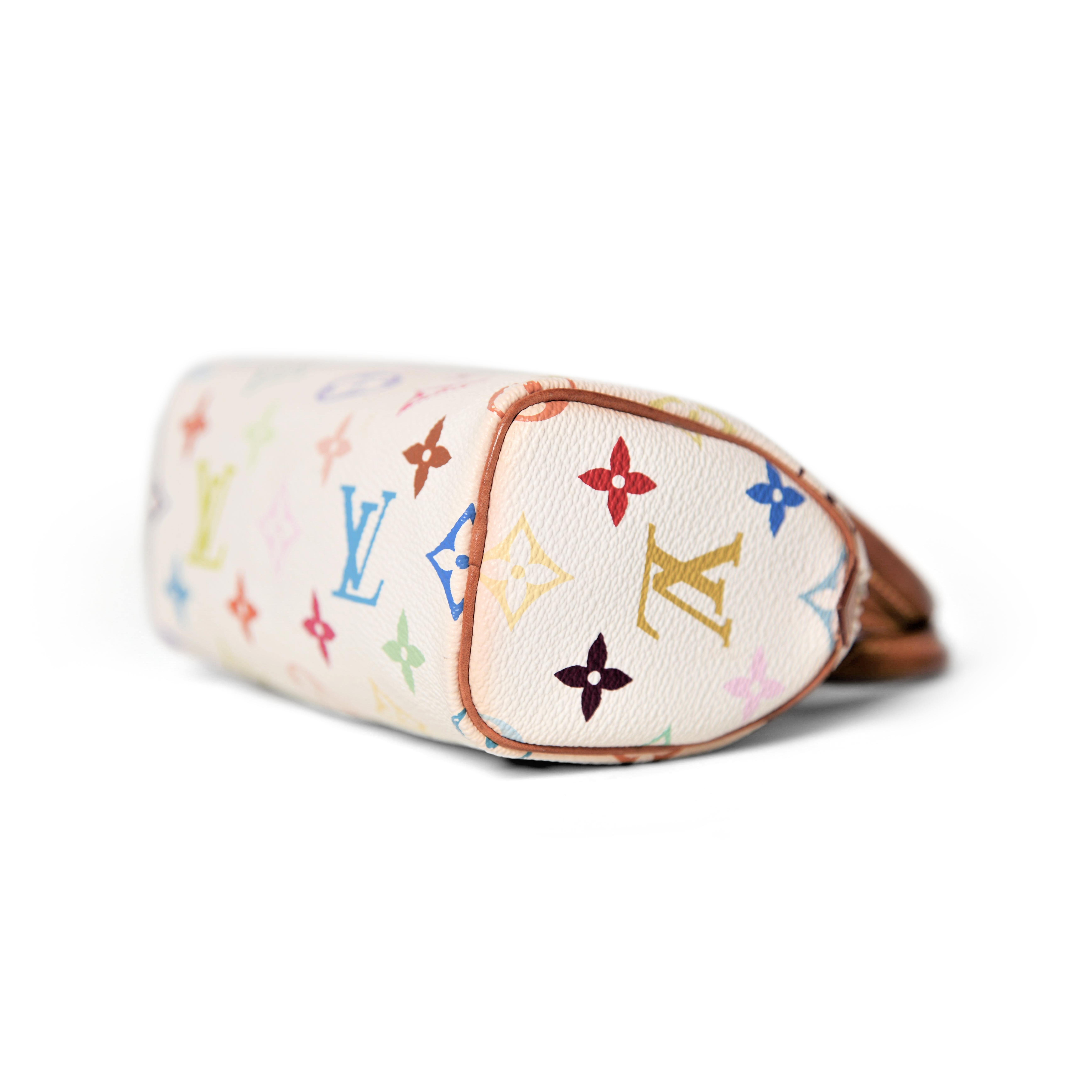Louis Vuitton White Mini Speedy Murakami Multicolor Top Handle Bag In Good Condition In Roosendaal, NL