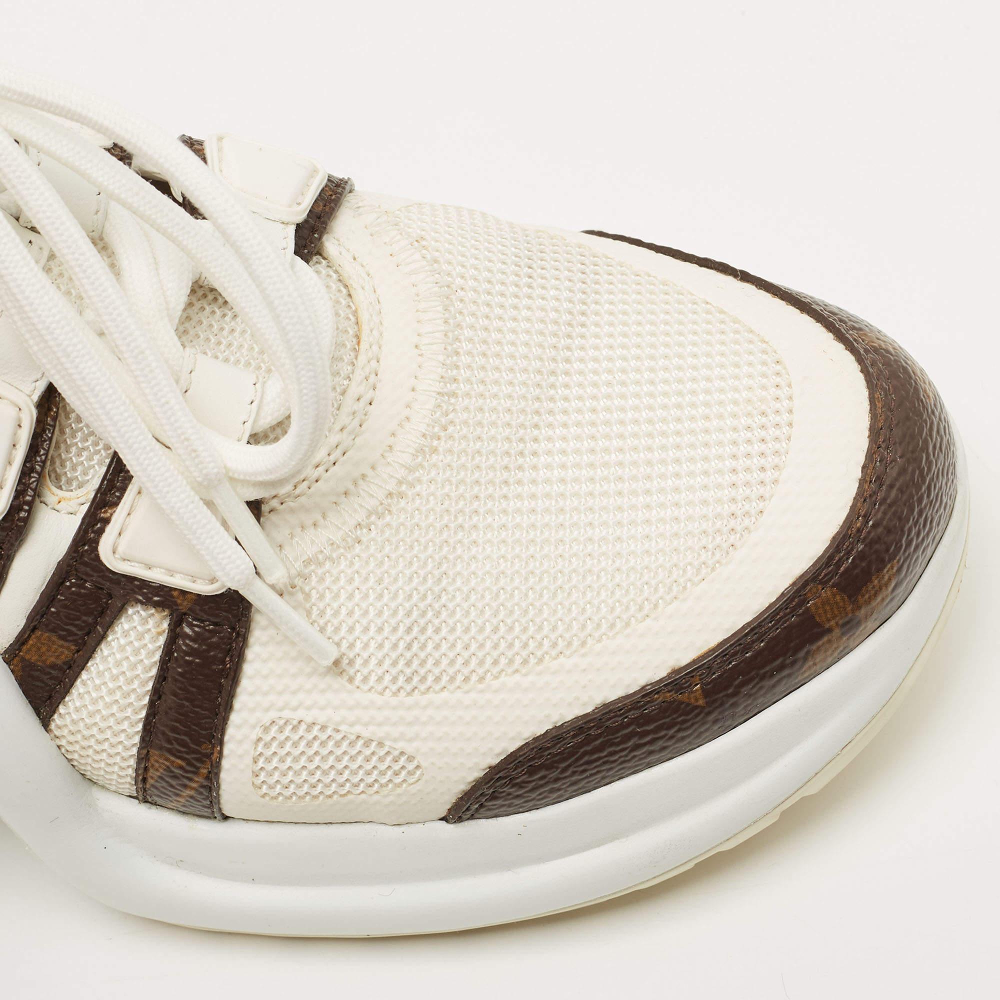Louis Vuitton White/Monogram Canvas and Leather Archlight Sneakers Size 37 3