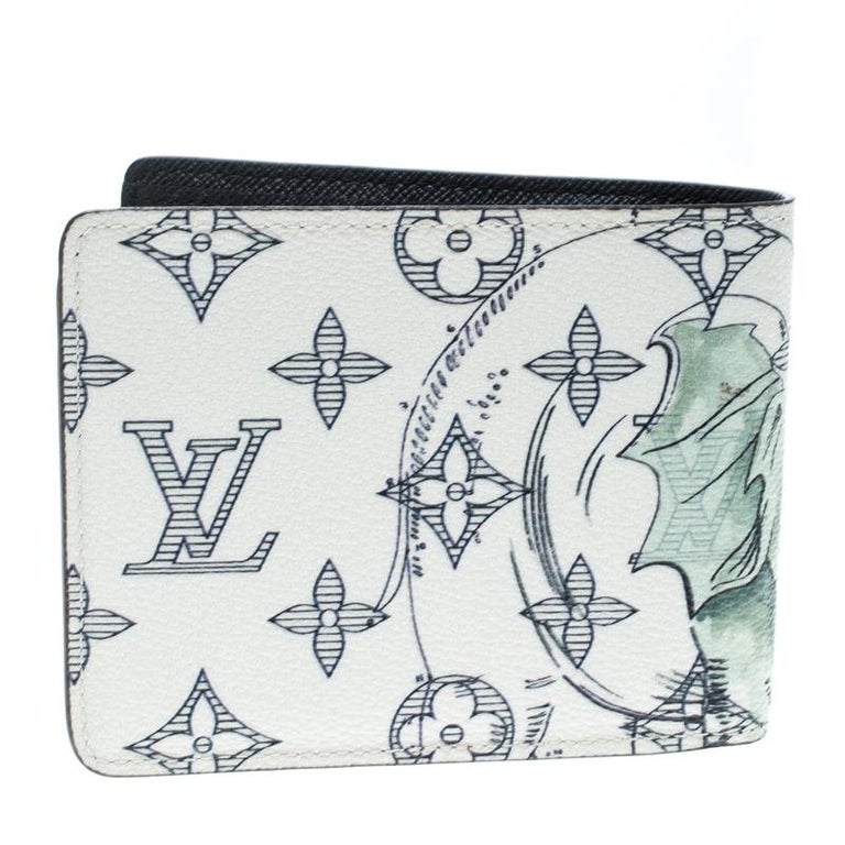 Louis Vuitton White Monogram Canvas Chapman Brothers Multiple Bifold Wallet For Sale at 1stdibs